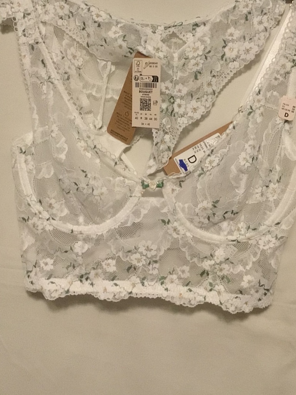 ETAM Bouquet.SC Boustier  Spring Bohem,lace ,romantic set Sz 32D New